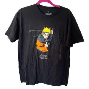Naruto Shippuden NWT Black Anime Cotton Graphic T-shirt Size Large